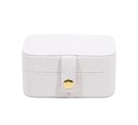 Mini joyero de cuero creativo, organizador joyas, expositor, estuche for anillos y collares color sólido Para Joyas(White)