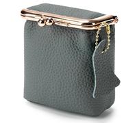 Mini joyero de Piel auténtica, Estuche portátil para pintalabios de inspiración Vintage, Monedero de Viaje con Cierre de Beso para Anillos, Pendientes, Collares y Pulseras