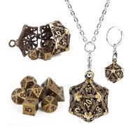 Mini Juego de Dados DND, D&D Mini Dice Set Regalos de Dungeons and Dragons, Poliédricos DND Metal Dice Set