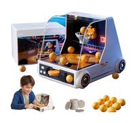 Mini juego de disparos de baloncesto de escritorio, mini juego de baloncesto con 10 pelotas de baloncestos+12 monedas de juegos, luces y sonidos dinámicos, sincronización de puntuación (Upgraded)