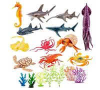 Mini juego de juguetes marinos - 21 piezas de animales marinos | | Criaturas de Śea Realistas Figuras de vida bajo el Šea Animales Océano Figuras de animales Animales salvajes Animales de baño