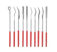 Mini juego de limas de aguja de diamante, limas de rifler de forma redonda y cuadrada de aguja plana para joyeros de metal, cristal, tallado en madera, manualidades prácticas limas curvas, aleación, l