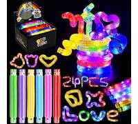 Mini Juguetes Sensoriales de Tubos Luminosos Pop, 24 Piezas Tubo Pop Luminoso, Mini Tubos Pop Tubos Sensoriales Niños, Brillo en la Oscuridad Artículos de Fiesta para Navidad Cumpleaños