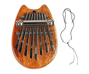Mini Kalimba 8 Key pulgar Piano Solid Wood Professional Suena Fácil de tocar instrumentos musicales portátiles para principiantes niños adultos de mahogania con cordón