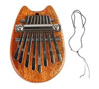 Mini Kalimba Piano de pulgar de 8 teclas |Llaves de madera maciza de caoba y metal para principiantes |Instrumento de bolsillo portátil con cordón/Presente/Viaje