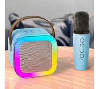 Mini Karaoke Bluetooth Altavoz con 1 Micrófono Inalámbrico con Luz Led Multicolor, Soporte Tarjeta TF, AUX, Disco U, Idea para Regalos, San Valentín, Cumpleaños, Fiestas, para Niños y Adultos.