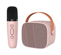 Mini Karaoke Machine with Microphone, HiFi Surround Sound Portable Bluetooth Speaker for Kids and Adults, Family, Home, Party, Birthday, Decor, Gifts (Roseate)