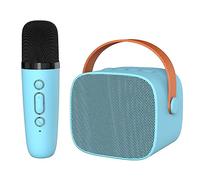 Mini Karaoke Machine with Microphone, HiFi Surround Sound Portable Bluetooth Speaker for Kids and Adults, Family, Home, Party, Birthday, Decor, Gifts (Blue)