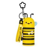 Legami - Mini Monedero con Llavero Kawaii, Motivo Bee, con Espiral, mosquetón y Correa para la Mano, de Silicona, 5 x 12 x 5 cm