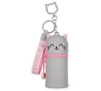 Legami - Mini Monedero con Llavero Kawaii, Motivo Kitty, con Espiral, mosquetón y Correa para la Mano, de Silicona, 5 x 12 x 5 cm