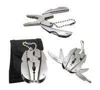 Mini Keychain Set - 6-in-1 Multitool Plier, Adjustable Wrench & Carry Case - Multifunctional All In One - Wire Strippers, Phillips Screwdriver, Knife, File Great For Holiday Gifts, Stocking Stuffers