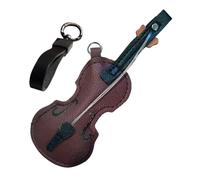 Mini Keyring de violín - Colgante de música retro, llavero de cuaro clásico | 4.72x1.77 pulgadas Instrumento de orquesta llavero, pieza de regalo de música hecha a mano, elegante accesorio de fanático