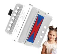 Mini Kinderaccordeon - ABS 18x17x10cm 7-toetsen 2-basinstrument | Knopaccordeon Met Educatieve Geluidstoetsen, Leren Van Oude Muziek - Speelgoed Voor Muzikaal Ontwaken | Beginnende Kinderen Jongens Ca