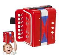 Mini Kinderaccordeon - ABS 18x17x10cm 7-toetsen 2-basinstrument | Knopaccordeon Met Educatieve Geluidstoetsen, Leren Van Oude Muziek - Speelgoed Voor Muzikaal Ontwaken | Beginnende Kinderen Jongens Ca