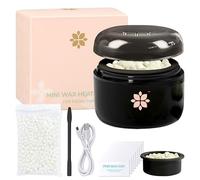 MINI - Kit calentador de cera dura termofusible para depilación con cera de 50 g, axilas, bikini brasileño, cuerpo facial, axilas, rápida eficiencia, depilación de salón en casa, regalo para mujeres y