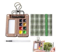 Mini kit de acuarela, mini juego de viaje de acuarela, juego de paleta de pintura de acuarela portátil en miniatura, suministros de arte de viaje creativos, kit de acuarela de bolsillo para pintores