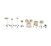 Mini Kit de batería de 8 Piezas, Modelo de Instrumentos de casa de muñecas de Estilo Vivo Decorativo Atractivo de Metal, Modelo para Adornos de decoración