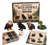 Mini Kit De Cuentas De Animales Para Manualidades, 4,3 X 4,3 X 1,5 Pulgadas, Juego De Manualidades De Bordado De Cuentas Fácil | Colorido Arte Hecho A Mano Con Abalorios Para Entusiastas Principiantes