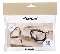 Mini Kit de Manualidades Macramé, negro, marrón oliva, arena, Pulsera, 1 pack