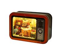 Mini Kit De Manualidades para Casa De Muñecas: Modelo De Cabaña Hecho A Mano, Vintage para Sala De TV, Juego De Minicasa | Kit De Hobby De Construcción Creativa para Adultos Y Niños, I