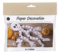 Mini kit de manualidades para decoración de papel, esqueleto, negro/blanco, 1 paquete