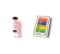 Mini Kit de microscopio Bolsillo, Mano con luz LED, Juguetes científicos for niños, Kits Bricolaje, Ejercicio Capacidad Pensamiento(Set C)