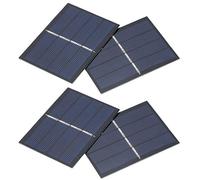 Mini Kit de Panel Solar de 4 Piezas, 2.4 X 3.1 Pulgadas 0.65w 2v 0.3a Estación de Energía Portátil al Aire Libre Sistema de Módulo Panel Solar de Bricolaje para Carga de Batería Luz de Juguete