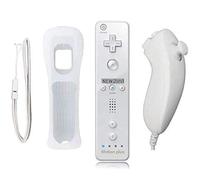 mini kitty 2 en 1 Motion Plus Mando y Nunchunk para Nintendo Wii/Wii u + Funda de Silicona - Blanco