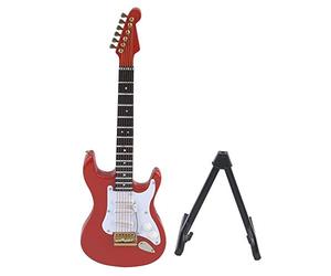 Mini Klassische Gitarre MusikInstrumento Modell Holz E-Gitarre Ornamente Lindenholz Handwerk Rot Schwarz Wei? Wei? Kaffee (18 cm)