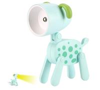 Mini lámpara de mesa de cachorro, luz nocturna ligera en forma de perro, soporte de teléfono ajustable para dormitorio, lámpara de mesa de lectura portátil para niños, estudiantes