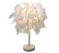 Mini lámpara de mesa de plumas blancas, lámpara de noche, lámpara de mesa, pantalla de plumas para dormitorio, decoración del hogar, accesorios de fotografía, ESTILO 2, S