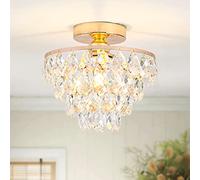Mini Lámpara De Techo De Cristal Pequeña, Moderna Para Pasillo, Accesorios De Iluminación De Techo, Lámpara De Araña Salón (Oro)
