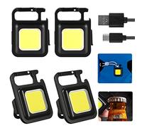 Mini lámpara trabajo LED resistente al agua luces inspección: Nizirioo 4 unidades luces de inspección pequeñas con función magnética, recargable por USB, linterna portátil para camping