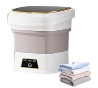 Mini lavadora plegable, 13 litros, portátil, 3 programas de lavado, con manguera de drenaje, asa y ventosa para ropa interior, calcetines, lavadora pequeña, color blanco