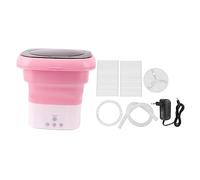 Mini Lavadora Plegable, Mini Lavadora De Alta Capacidad, Mini Lavadora De Cubo Portátil con Adaptador De Tubo De Drenaje, para Ropa De Bebé, Apartamento, Dormitorio (Rosa Blanco)