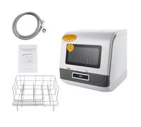 Mini lavavajillas, 800 W, IPX1, lavavajillas de mesa con 3 programas de lavado, pequeño, para oficina, camping, caravana, espacio para 12-20 cubiertos, 45 x 40 x 44,8 cm (blanco)