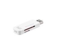 Mini lector de tarjetas de memoria para tarjetas mini SD - también compatible con tarjetas Digital SD, SDXC, MMC y RS MMC mediante cable adaptador con conexión USB.
