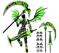 Mini Legends Figuras T13 Action Figure Set, 15 Figuras Coleccionables con Diseño Oscuro de Mensajero de la Muerte en Negro-Verde, Ideal para Decoración de Escritorio y Animación de Stop Motion