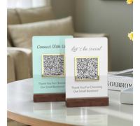 Mini letrero de código QR 3D personalizado para negocios, escaneable Let's Be Social Media, signo de escaneo para pagar pagos, letreros acrílicos para Instagram, Facebook, Venmo Cashapp Zelle, soporte