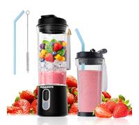 Mini licuadora portátil de tamaño personal, licuadora inalámbrica para hacer batidos y batidos, taza de viaje de gran capacidad sin BPA, disfruta de bebidas recién exprimidas en cualquier momento y en