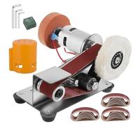 Mini Lijadora de Banda, Amoladora de Banda Eléctrica de 15 Grados, Máquina Pulidora de Cuchillos Eléctrica de 7 Velocidades Ajustables, Enchufe Europeo