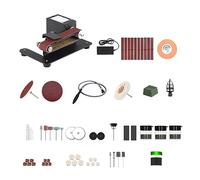 Mini lijadora de banda de 250W, amoladora de banco eléctrica, máquina de lijado, Control ajustable de 7 velocidades, amoladora pequeña, máquina pulidora Rectificado y Pulido(Type 2)