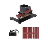 Mini lijadora de banda de 250W, amoladora de banco eléctrica, máquina de lijado, Control ajustable de 7 velocidades, amoladora pequeña, máquina pulidora(Set2)