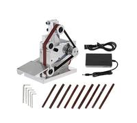 Mini lijadora de banda eléctrica, amoladora multifuncional, lijadora de banda, máquina pulidora DIY, cortador afilador de bordes de 7 engranajes,Bajo nivel de ruido(Nero)