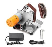 Mini lijadora de banda eléctrica multifuncional, lijadora de pulido DIY, amoladora de cinturones, cortador de pulido de bordes,Bajo nivel de ruido(Stand)