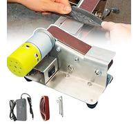 Mini lijadora y pulidora de banda, máquina ajustable de 7 velocidades de 4000-9000 RPM, mesa de ángulo de 15° para eliminación de óxido de bricolaje, decapado de pintura, compacta y versátil