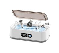 Mini limpiador ultrasónico de gafas 650 ml con vibración alta frecuencia for, joyas, dentaduras postizas y chupetes(WHITE)
