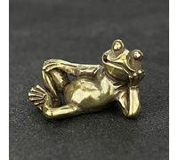Mini Linda Vintage Ranas de latón decoración de decoración de la Estatua Escultura para Dormir Pensamiento de la Rana Domicilio el Escritorio del Escritorio del Escritorio del Escritorio del Regalo