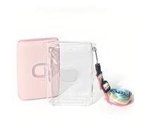 Mini Link 2 Case Clear, para Fuji Instax Link 2 Photo Printer Funda Protectora, Anti Scratch Anti Fall PC Crystal Hard Camera Cover con Rainbow Shoulder Strap, Transparente