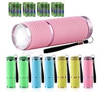 Mini linterna: 8 unidades de linternas para niños, 9 LED mini linterna para niños para regalo de cumpleaños infantil, linterna de aluminio pequeña, resistente al agua, juego de linternas LED para la